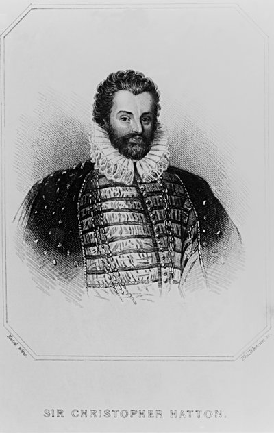 Sir Christopher Hattonin (1540-91) muotokuva "Lodge