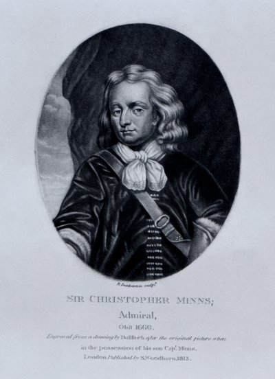 Sir Christopher Minnsin muotokuva, Richard Earlomin ja Charles Turnerin "Characters Illustrious in British History" -sarjasta, 1815 tekijältä English School