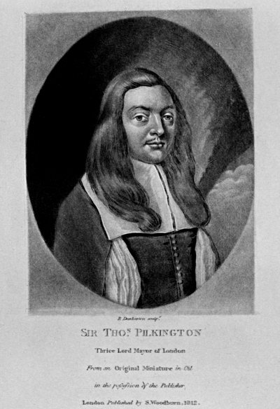 Sir Thomas Pilkingtonin muotokuva, Richard Earlomin ja Charles Turnerin kirjasta Characters Illustrious in British History, 1815 tekijältä English School