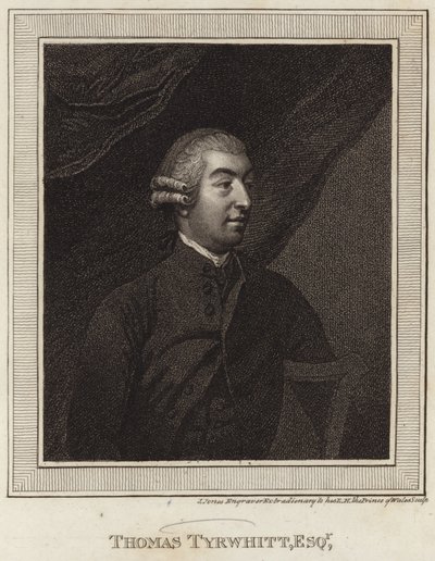 Thomas Tyrwhittin muotokuva tekijältä English School