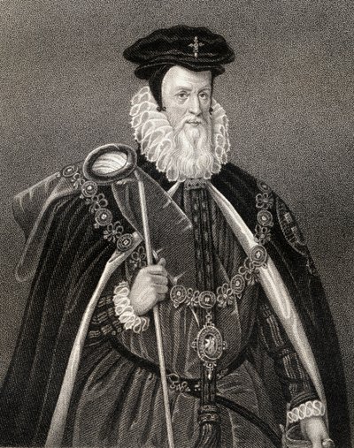 Muotokuva William Cecilistä (1520-98) Lord Burghley, "Lodge