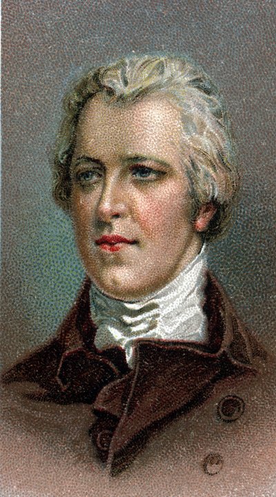 William Pitt nuoremman (1759-1806) muotokuva - William Pitt nuoremman (1759-1806) muotokuva - Sarjasta "" Miesten johtajat"" - Kromolitografia - Englantilainen koulu, 1900-luku - tekijältä English School