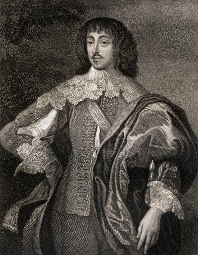 William Villiersin (1613-43) varakreivi Grandisonin muotokuva Lodges British Portraitsista, 1823 tekijältä English School
