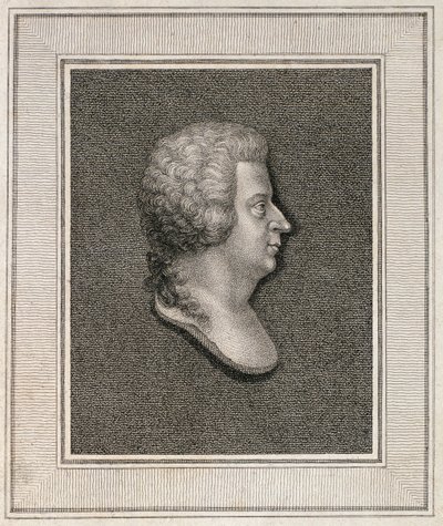 Wolfgang Amadeus Mozartin (1756-91) muotokuva, julkaistu vuonna 1814 tekijältä English School