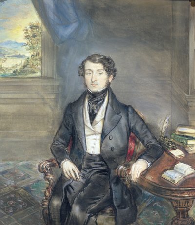 Muotokuva herrasmiehestä sisätiloissa, n. 1830 (katso pari 126403) tekijältä English School
