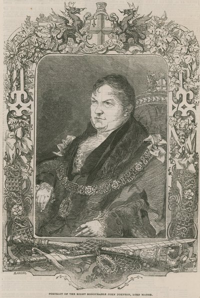 Oikeanpuoleisen John Johnsonin, Lord Mayorin muotokuva tekijältä English School