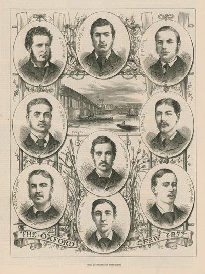 Muotokuvia vuoden 1877 Oxfordin miehistöstä tekijältä English School