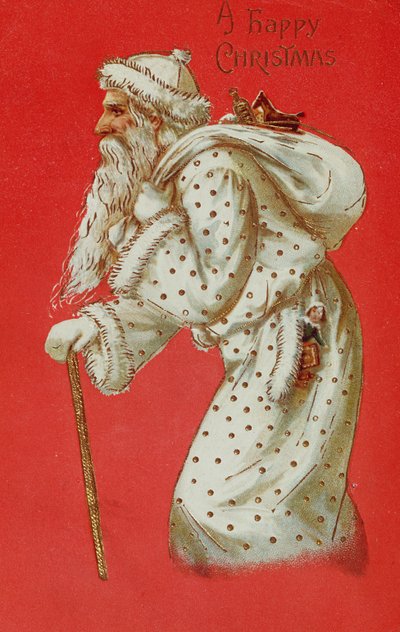 Joulupukkia kuvaava postikortti, n. 1900 tekijältä English School