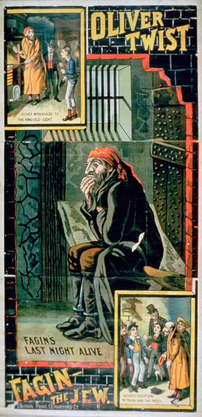 Oliver Twist -elokuvan juliste (värilitografia) tekijältä English School
