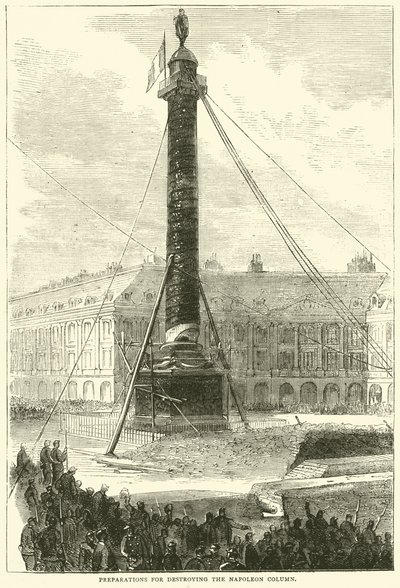 Valmistelut Napoleon-pylvään tuhoamiseksi, huhtikuu 1871 tekijältä English School