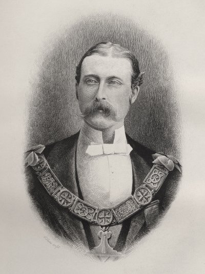 Prinssi Arthur William Patrick, Connaughtin ja Strathearnin herttua, kaiverrettu C. Laurien teoksesta "The History of Freemasonry, osa I", julkaisija Thomas C. Jack, Lontoo, 1883 tekijältä English School