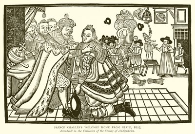 Prinssi Charles Tervetuloa kotiin Espanjasta, 1623 tekijältä English School