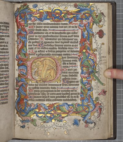 Psalteri ja Sarumin käyttökalenteri, Fol 82 recto, n. 1425-1475 (mustetta, maalia ja kultaa velumilla) tekijältä English School