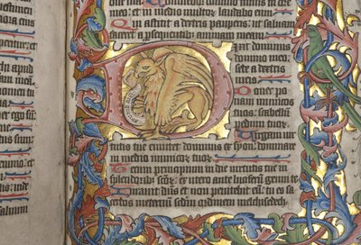 Psalteri Sarumilla käyttökalenteri, Fol 84 recto, yksityiskohta, n.1425-75 tekijältä English School