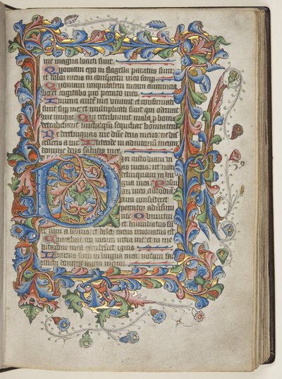 Psalteri Sarumilla käyttökalenteri, n. 1425-1475 (mustetta, maalia ja kultaa velumilla) tekijältä English School