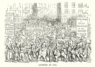 Punch-sarjakuva: Lontoo vuonna 1851 (kaiverrus) tekijältä English School