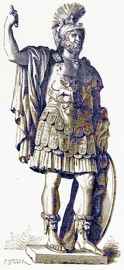 Pyrrhus, kuva Victor Duruyn historiasta Rooman, julkaistu 1884 (digitaalisesti paranneltu kuva) tekijältä English School