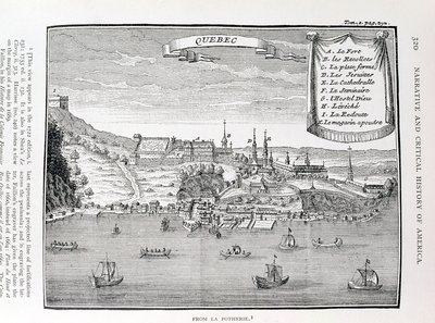 Quebec, La Potherien (1663-1736) jälkeen, esimerkki kirjan "Narrative and Critical History of America" IV osasta, 1886 tekijältä English School