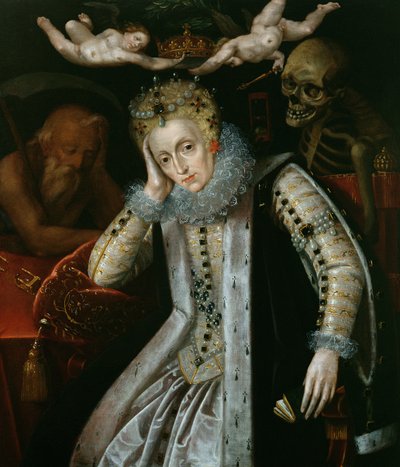 Kuningatar Elisabet I (1538-1603) vanhuudessa, noin 1610 tekijältä English School