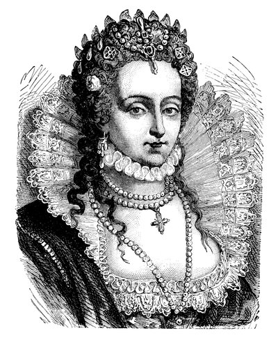 Kuningatar Elizabeth I (väri litho) tekijältä English School