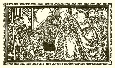 Kuningatar Elizabeth I ja Sir Walter Raleigh tekijältä English School