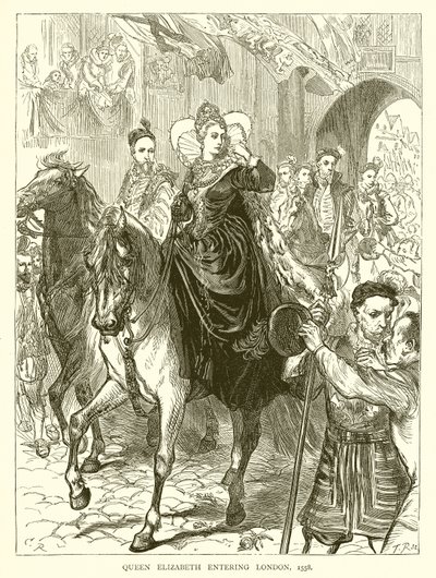 Kuningatar Elisabet saapuu Lontooseen, 1558 tekijältä English School