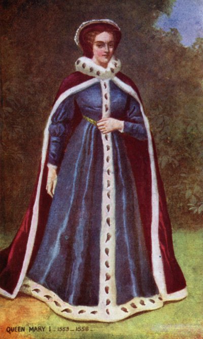 Queen Mary I (väri litho) tekijältä English School
