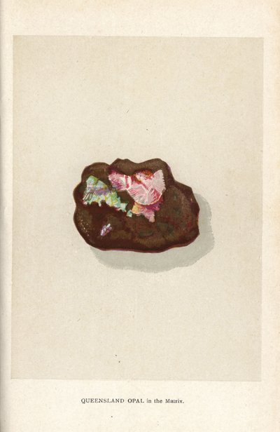 Queensland-opaali matriisissa, Edwin Streeterin "Precious Stones and Gems", Lontoo, George Bell & Sons tekijältä English School
