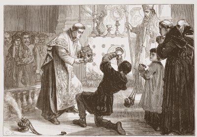 Radziwills Miracle: näennäisen demonin parantaminen, esimerkki James Aitken Wylien (1808-1890) teoksesta The History of Protestantism, pub. 1878 tekijältä English School