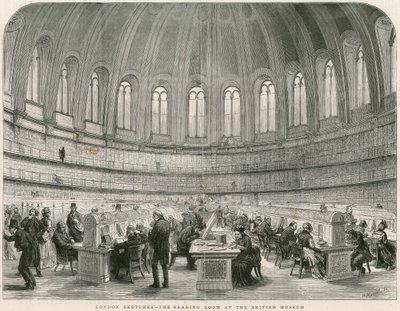 Lukusali British Museumissa tekijältä English School