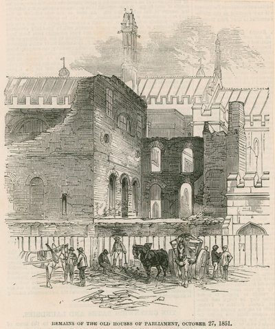 Vanhojen parlamenttitalojen rauniot, 27. lokakuuta 1851 tekijältä English School