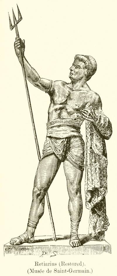 Retiarius (palautettu). (Saint-Germainin museo) tekijältä English School
