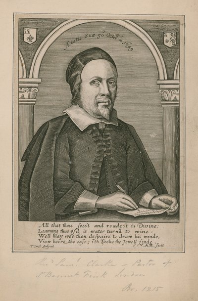 Pastori Samuel Clarke, St Benet Finkin pastori tekijältä English School