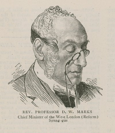 Pastori professori D W Marks, Länsi-Lontoon (uudistus) synagogan pääministeri tekijältä English School