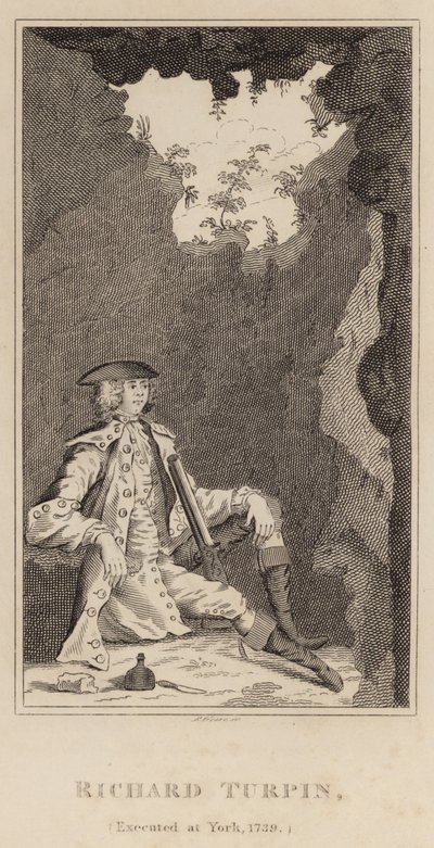 Richard Turpin, teloitettu Yorkissa, 1739 tekijältä English School