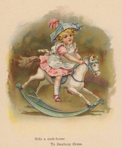Ratsasta kukkohevosella Banbury Crossiin (chromolitho) tekijältä English School