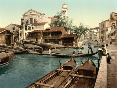 Rio di San Trovaso, Venetsia (käsin värjätty valokuva) tekijältä English School