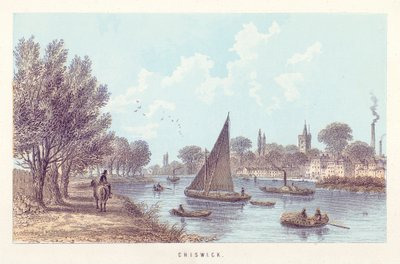Thames-joki: Chiswick (värillinen kaiverrus) tekijältä English School