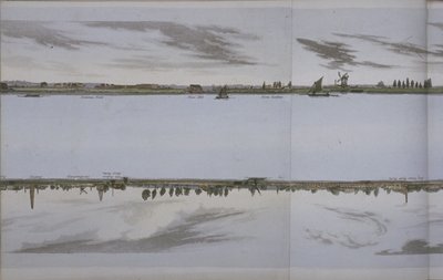 Thames-joen panoraama, n. 1829 (akvatinta) tekijältä English School