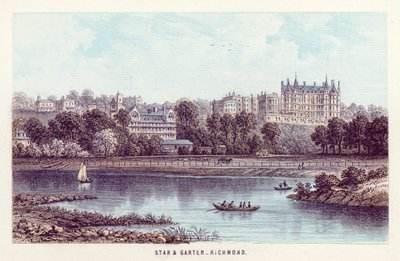 Thames-joki: Tähti ja sukkanauha, Richmond (värillinen kaiverrus) tekijältä English School
