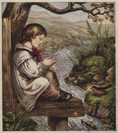 Robinin joululaulu (värilitografia) tekijältä English School