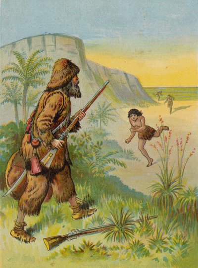 Robinson Crusoe pelastaa perjantain hengen tekijältä English School