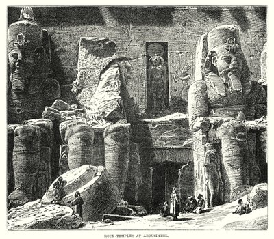 Abousimbelin kalliotemppelit (kaiverrus) tekijältä English School