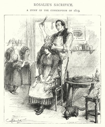 Rosalien uhri, Tarina vuoden 1813 asevelvollisuudesta (kaiverrus) tekijältä English School
