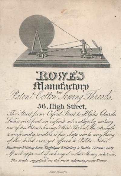 Rowes Manufactory puuvillaa ja ompelulankoja varten, 56 High Street, Oxford tekijältä English School