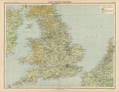 Royal Atlas, c 1900: Maan pinnan piirteet (väri litho) tekijältä English School