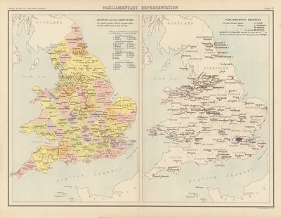 Royal Atlas, n. 1900: parlamentaarinen edustusto (väri litho) tekijältä English School