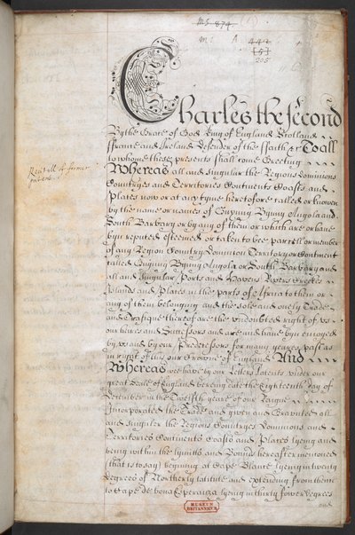 Royal Charter myönnetty Royal English Merchant Adventurers Companylle, joka harjoittaa kauppaa Afrikkaan tekijältä English School