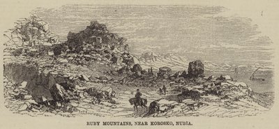 Ruby Mountains, lähellä Koroskoa, Nubia (kaiverrus) tekijältä English School