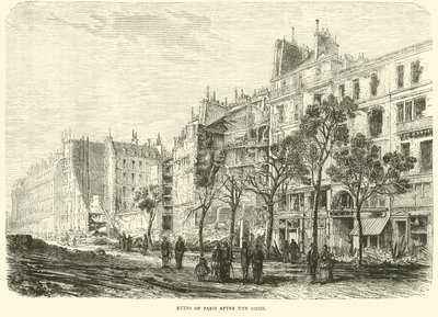 Pariisin rauniot piirityksen jälkeen, huhtikuu 1871 tekijältä English School